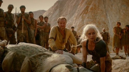 Game of Thrones Jorah-Mormont-Iain-Glen-and-Daenerys-Emilia-Clarke